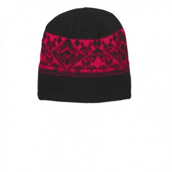 Joe's USA - Classic Nordic Patterned Beanies in 3 colors - Black/ Red - CM11Q5DUJ77