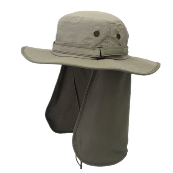 Home Prefer Unisex Quick Drying UV Protection Outdoor Sun Hat With Flap Neck Cover - Smoky Gray - CL12HFJJV2X