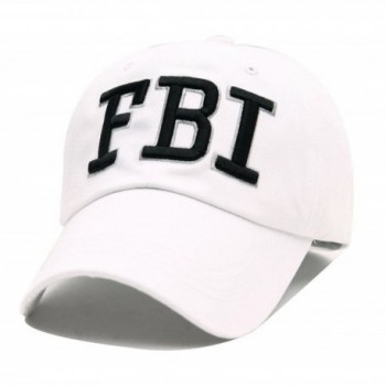 FBI Hats GEANBAYE 100% Cotton and Police Agent Hats For Men and Women - White - CK184MQCUK8