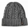 Yamimi Men's Oversize Cuff Cable Knit Beanie - Gray - CN11NX3JPAX