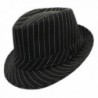 LAFSQ Unisex Classic Manhattan Vintage Fedora Hat - 105-black/Stripe - C41822HKI99