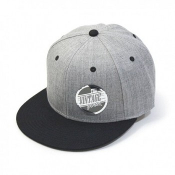 Premium Heather Wool Blend Flat Bill Adjustable Snapback Hats Baseball Caps - Black/Heather Gray - CA12M4JS4W7