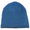 Men / Women's Fashionable Solid Color Slouchy Waffle Knit Winter Ski Beanie Hat - Aqua Blue - C512MYPJCTW