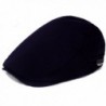 WEIJUN Retor Classic Beret Hat Badge newsboy Cap Solid Color Outdoor For Men - Navy - CJ187XXRQNS