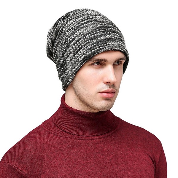 Mens and Womens Thicken and Fleece Lining Knit Beanie Hat Winter Hat ...