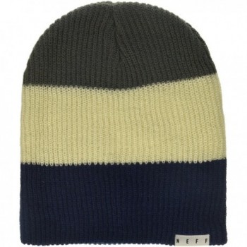 neff Trio Beanie - Charcoal/Bone/Navy - CA17AAZLNH0