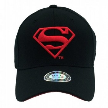 POPKORS Superman Embroidery Flex Fit Baseball in Men's Baseball Caps