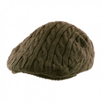 Morehats Crochet Knit Newsboy Cabbie Cap Golf Driving Gatsby Hat - Olive - CV11NF6PNRD