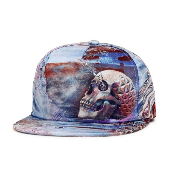 Printed Dancing Adjustable Snapback Baseball - Skull - C0184HXXYDY