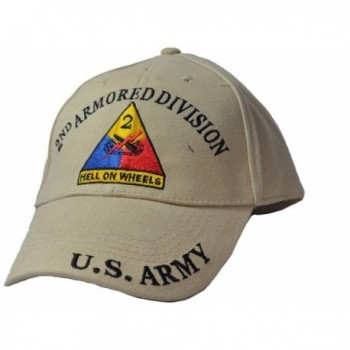 Eagle Emblems Men's 2nd Armored Division Tan Embroidered Ball Cap - Tan - CI11WYD90G3