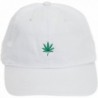 Newhattan Weed Leaf Dad Hat - 100% Cotton Adjustable Sports Cap - White - CS12O86IAUO