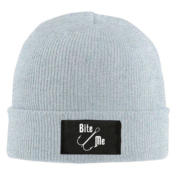 HMCOOL Bite Me Fishing - Adult Knit Cap Beanies Hat Winter Warm Cap - Ash - C4188QN29CE