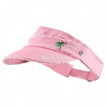 Beach Club Frayed Visor - Pink - C8112B77T0V