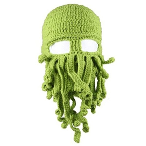 Amurleopard Unisex Barbarian Knit Beanie Octopus (One Size- A-Green) - CZ17XWHIGWE