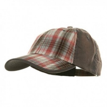 Low Profile Washed Plaid Cotton Cap - Grey W31S58A - CZ113RD5UWR