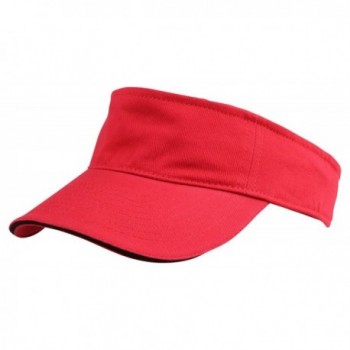 Blank Hat Washed Sandwich Cotton Visor in Red and Black - CF119N228PD