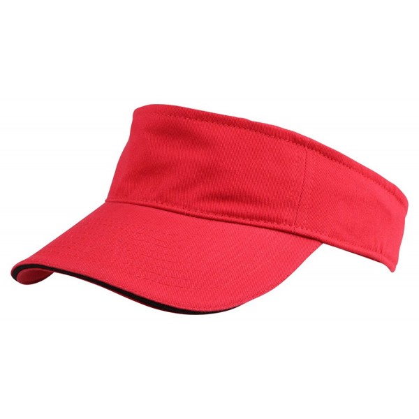 Blank Hat Washed Sandwich Cotton Visor in Red and Black - CF119N228PD