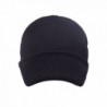 Solid Color Elastic Beanie Warm Knit Cap Winter Cuff Skull Cap for Men and Women - Black - C31869Y0RW4