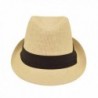 TrendsBlue Unisex Classic Fedora Natural in Men's Fedoras