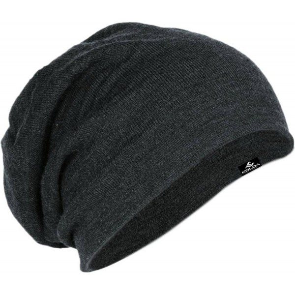 Koloa Surf - Slouchy Beanie in 10 Colors - Charcoal Heather - CD11NKISRS3