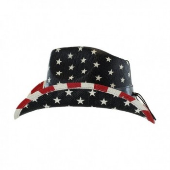 Shapeable Cowboy Leather Stripes Patriotic in Men's Cowboy Hats