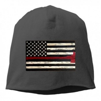 FS&DM Cap Thin Red Line Flag Axe Unisex Toboggan Knit Hat Warm Hat Skull Cap. - Black - CN187EX0CEK