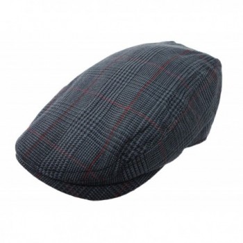 Plaid Pattern Ivy Driver Hunting Flat Newsboy Hat Charcoal - CN11JMI7XK3