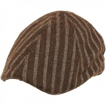 Wool Pinstripe 6 Panel Duck Bill Ivy Cap Hat - Brown - CP115BPMITR