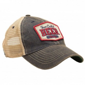 TEAM COCKTAIL Beer Thirty Mesh Trucker Hat - Navy Hat (Red w/Navy) - CT11MX8M5QV