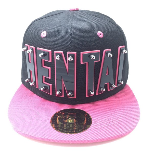 PANDAHAT Hentai Hat In Black With Pink Brim - Black Letter With Pink Trim - CC18899EMOI