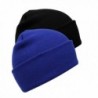 2 Pack Mens Adult Winter Thermal Thinsulate Knitted Beanie Hat - Blue/Black - CT12MAUYL5R