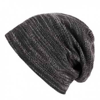 Zando Ribbed Knit Slouchy Beanie Cap Unisex Lightweight Fashion Hip Hop Baggy Skull Caps 2017 - Black - CA185AHZAHW