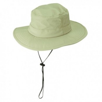 Dorfman Pacific Men's 1 Piece Big Brim Bonnie Hat With Nylon Chin Cord - Khaki - CZ11340DUWF