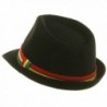 Pinstripe Rasta Fedora Hat Black