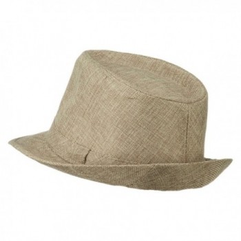 Poly Linen Fedora Hat Khaki