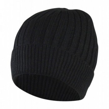 Folie Co. Winter Cable Knit Beanie Hat w/Sherpa Fleece Lining For Men & Women - Snug Fit - Black - CM12LZ1QYBX