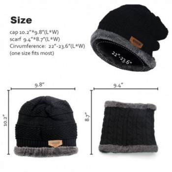 Winter Knit Hat Scarf Set- Warm Thick Knit Skull Cap For Men/Women ...