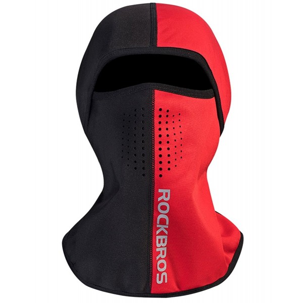 RockBros Winter Windproof Balaclava Thermal Fleece Ski Face Mask for Men Cycling - Black Red - CO186AR2ASA