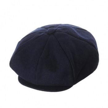 WITHMOONS Wool Blend Baker Boy Flat Cap Monochrome Beret IVY Hat LD3558 - Navy - CC12NUAYZW4