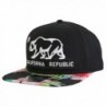 California Republic Bear Flag Flat Bill Snapback Hat - Tropical Floral Pattern - CS126OL3XCR
