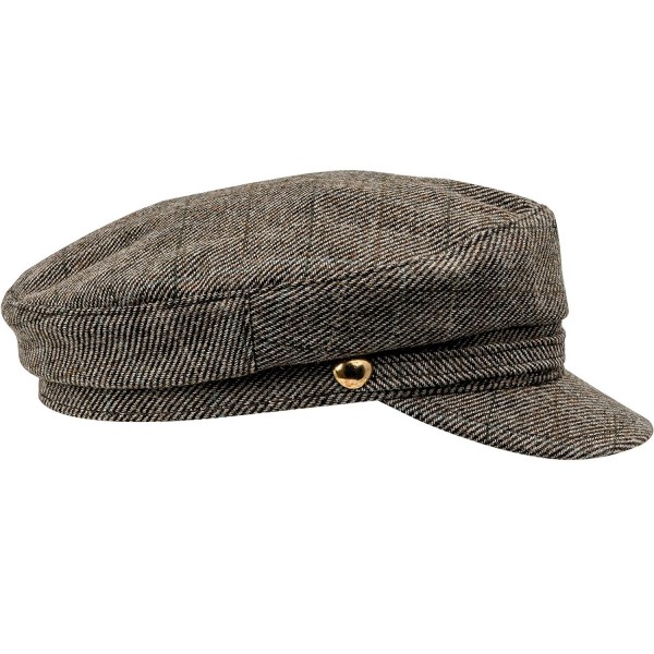 Warm Wool Blend Petersham Fiddler Cap - Multicoloured Check - CU11AUZRK9F