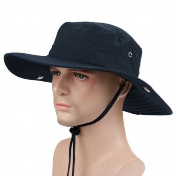 Surblue Wide Brim Cowboy Hat Collapsible Hats Fishing/Golf Hat Sun Block UPF50+ - A Dark Blue - CM12L20T13P