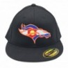 UNAMEIT Colorado Flag Bronco Hat 210 Fitted Flat Bill Flexfit Hat - Black - CK12DXVDB87