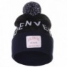 American Cities Unisex USA Fashion Arch Cities Pom Pom Knit Hat Cap Beanie - Denver Black Navy - CN12NGGK25C