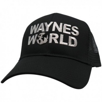 Wayne's World Embroidered Trucker Mesh Cap - Black - C212CM2J709