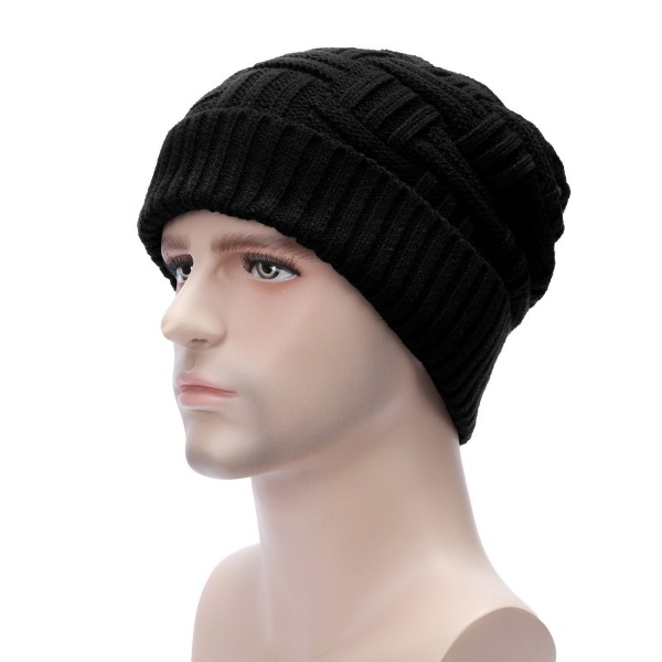 Mens Winter Warm Knitting Hats Wool Baggy Slouchy Beanie Hat Skull Cap ...
