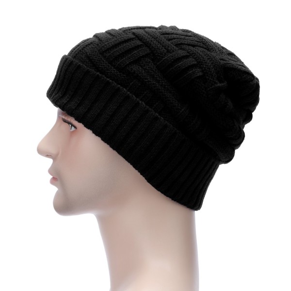 Mens Winter Warm Knitting Hats Wool Baggy Slouchy Beanie Hat Skull Cap ...
