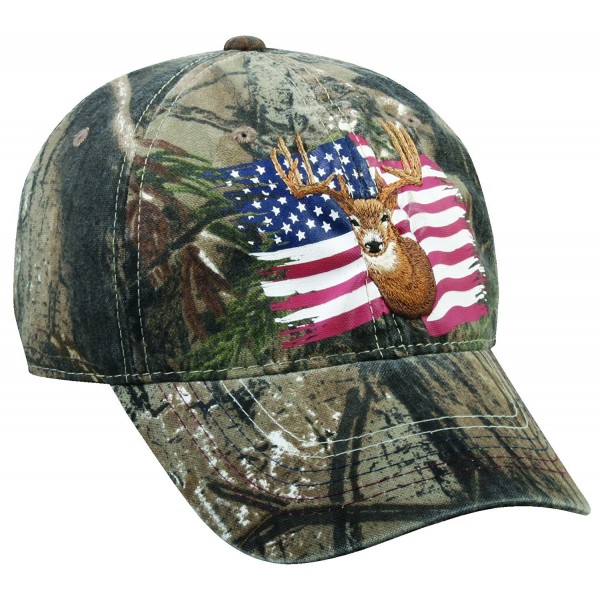 Realtree Adjustable Closure Deer and Flag Cap- Realtree Xtra Camo - CR11BV6NDPD