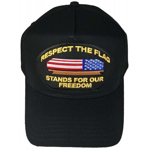 RESPECT THE FLAG STANDS FOR OUR FREEDOM WITH CASKET HAT - BLACK - Veteran Owned Business - CL185LOM2GD