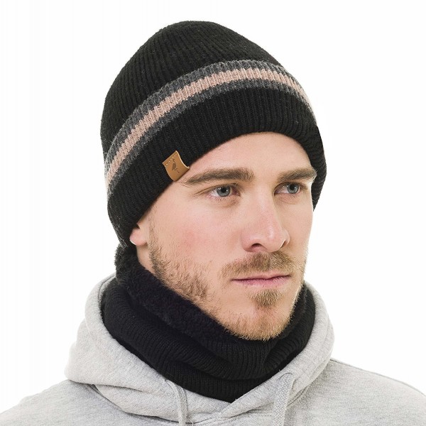 Beanie Neck Warmer Set With Wool Fleece Fur Scarf Gaitor Skull Cap Knit ...